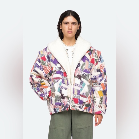 NWT $625 Sea Harlow Patchwork Puffer Jacket - Picture 7 of 16